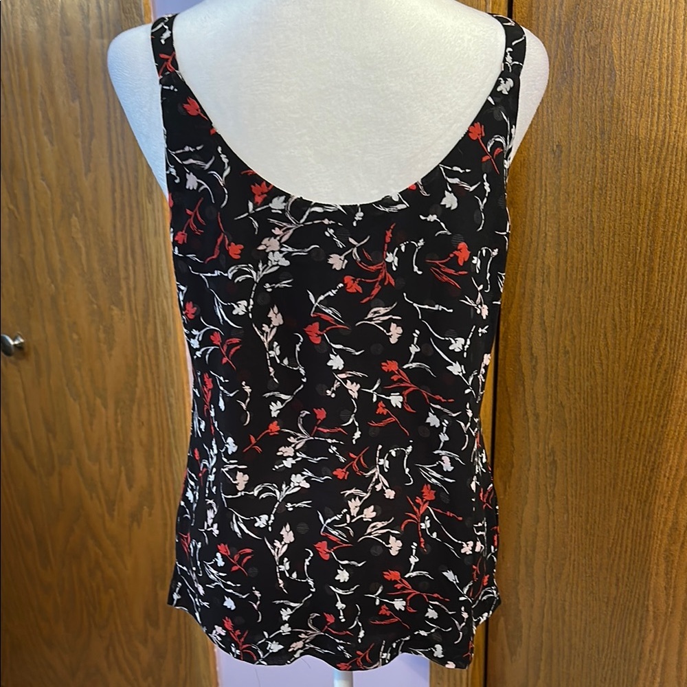 White House Black Market Floral Black and Red reversible Women's Top extra small - Picture 6 of 11
